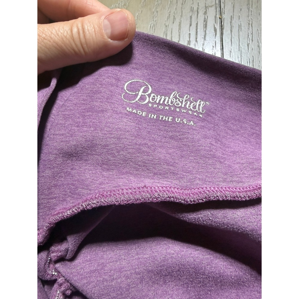 Bombshell Sportswear Leggings Womens Small Purple Heathered Scrunch Butt Pockets - Picture 12 of 13